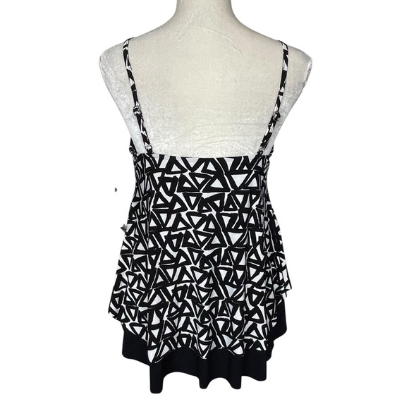 Magic Suit Bermuda Triangle Black White Underwire Jolene Layered Tankini Size 10 - Picture 5 of 9